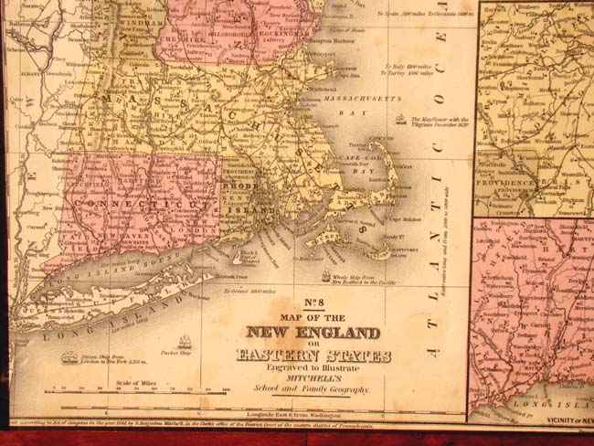 A Map of New England published by Augustus Mitchell in 1850 — image 2